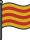 Flag of Catalonia with four red stripes on a yellow background
