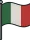 Flag of Italy with vertical green, white, and red stripes