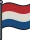 Flag of the Netherlands with horizontal red, white, and blue stripes